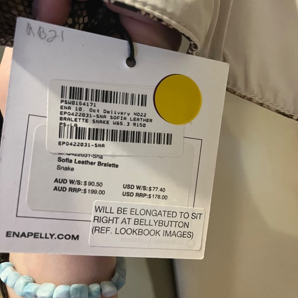 Ena Pelly Sofia Leather Bralette in Snake NWT Size 4 *MSRP $178 - Picture 6 of 6